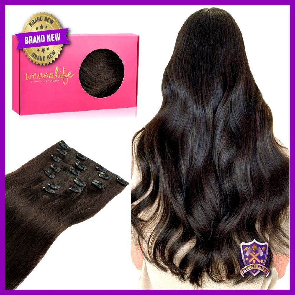 Real Human Hair Extensions 20 Inch Straight Clip Ins Professional Quality
